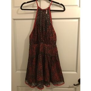 Free People Wish Upon a Star Red Lace Dress